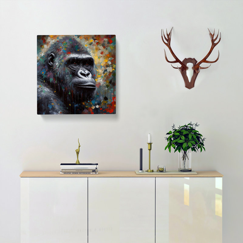 Gorilla Post-Impressionism - Wrapped Canvas, 50cm H x 50cm W x 3cm D