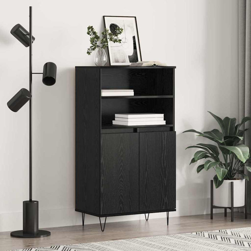 Highboard 60 X 36 X 110 Cm Engineered Wood, Black