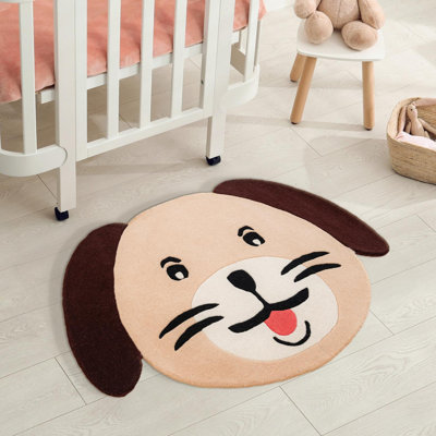 Unique Loom Puppy Playtime Kids Wool Rug