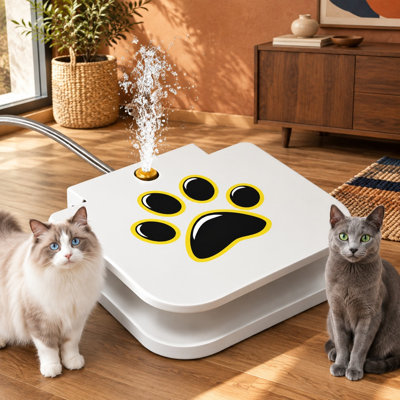 Fontaine à eau extérieure activée par les pattes et arroseur à pédale pour grands chiens, équipée d'un tuyau en acier inoxydable 304 pour boire et jouer dans l'eau.