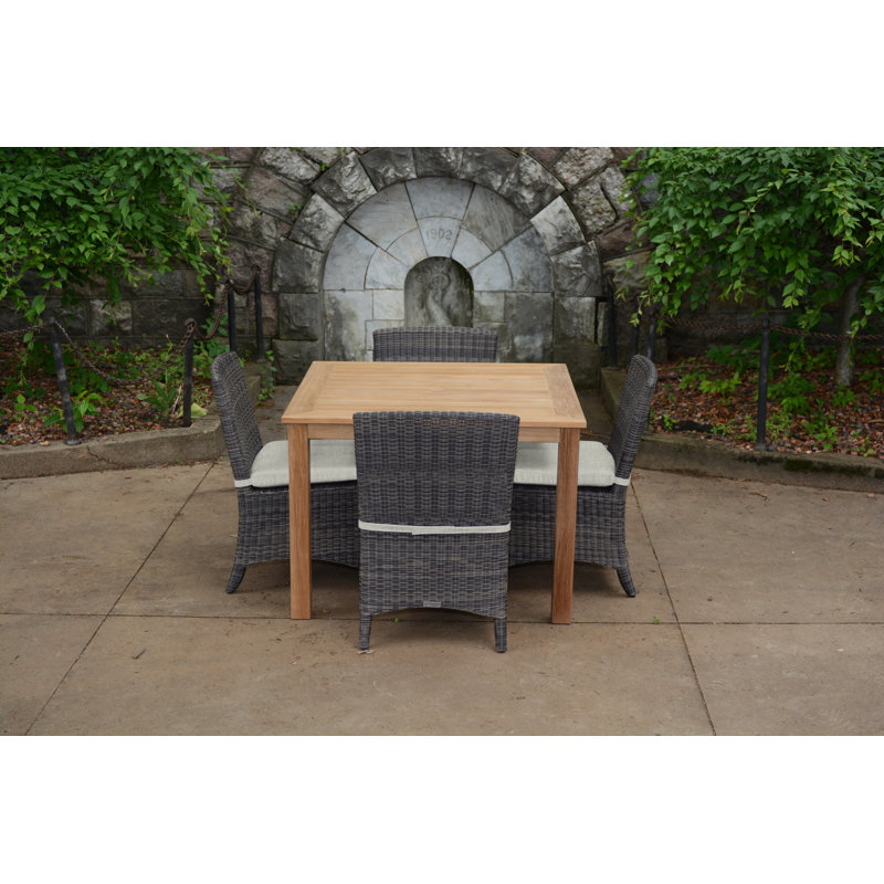 Bella Wicker Armless Outdoor Dining Chair, Canvas Granite Sunbrella® Canvas, Brown
