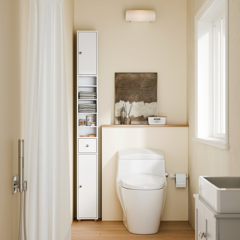 Armoire de rangement haute avec 2 portes et 1 tiroir Dirksen, Blanc
