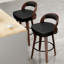 Ensemble de 2 tabourets de bar pivotants de 26,8 po à hauteur de comptoir pour îlot de cuisine, tabourets de bar noirs revêtus de similicuir