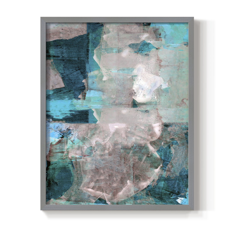 Impression encadrée Impasto III - bois massif, Gris, H 10 po x l 8 po