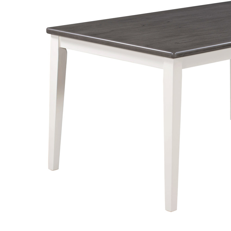 Ensemble de salle à manger 6 pièces de style classique et traditionnel, comprenant une table de salle à manger, 4 chaises rembourrées et un banc