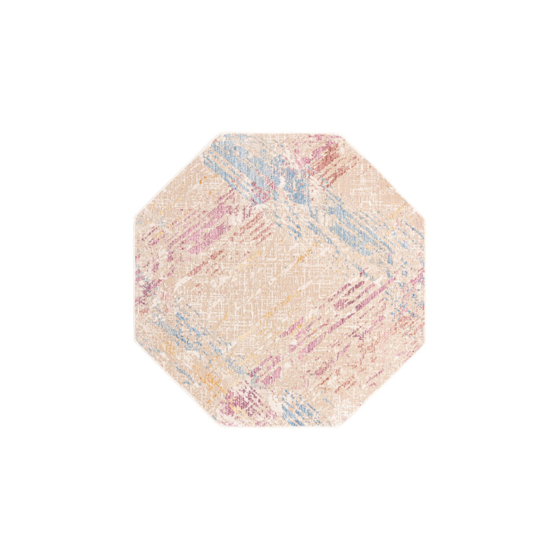 Geometric Indoor Rug, Octagon 5'3" x 5'3"
