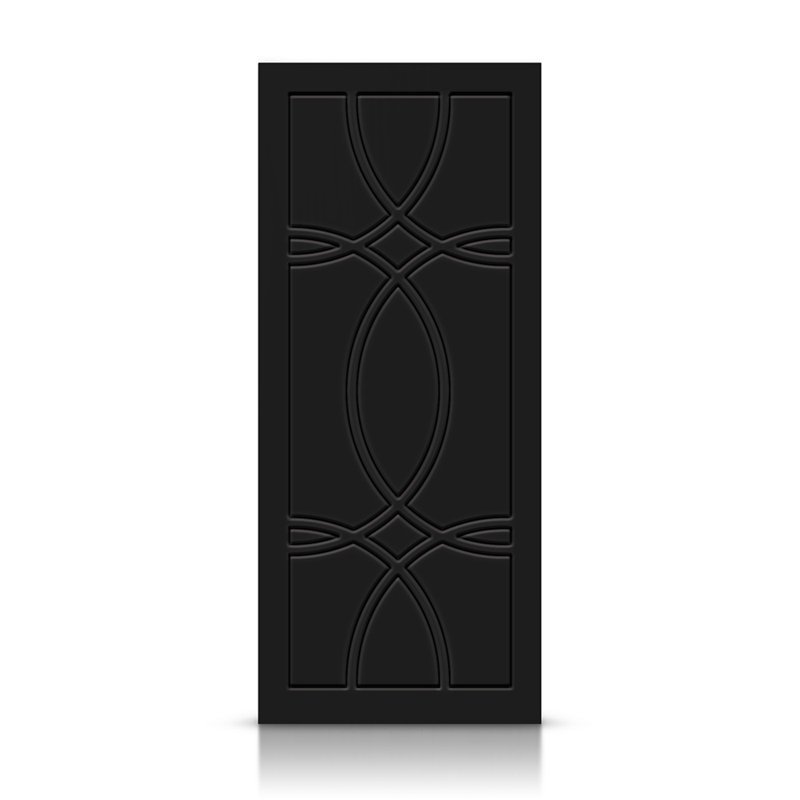 Porte standard à panneaux en bois massif, Noir anthracite, 36 po x 96 po