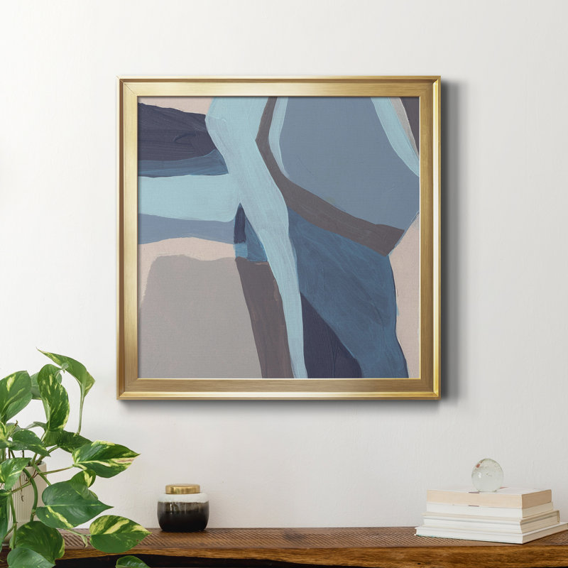 Blue Chrysalis II - reproduction encadrée de qualité supérieure - prête à être accrochée, Papier encadré noir vieilli, Blanc