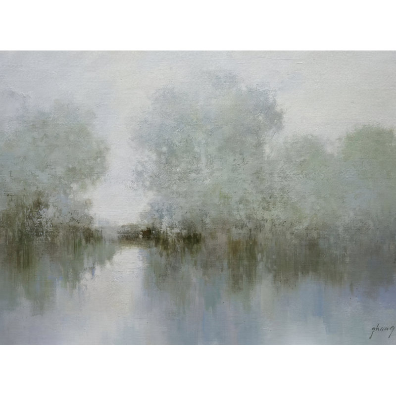 Art mural sur toile Fogline Meadow, L 20 po x H 20 po x P 1,5 po