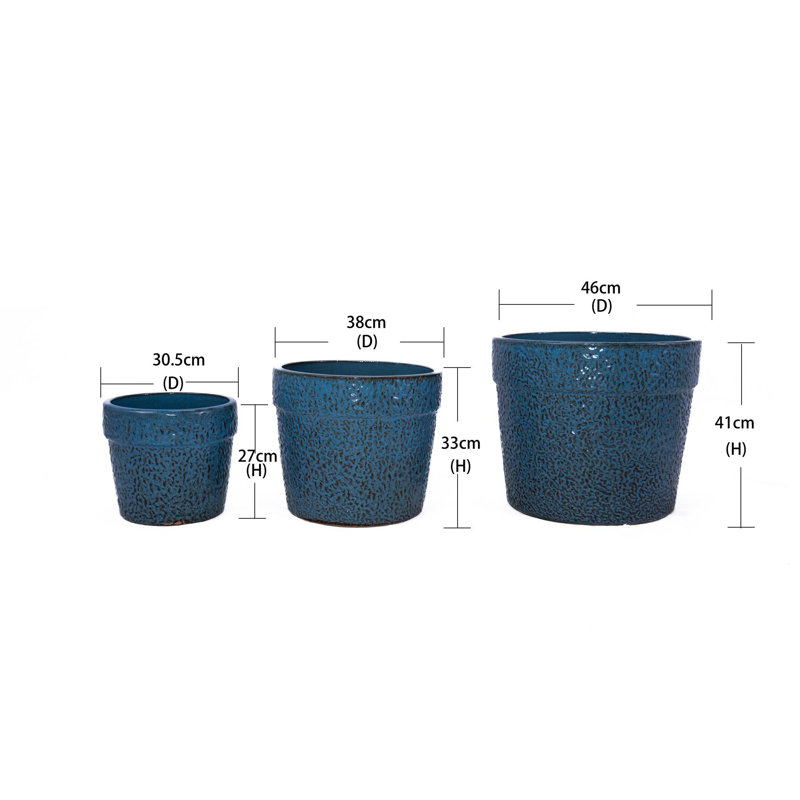 High-quality ceramic flower pots, Antique Blue