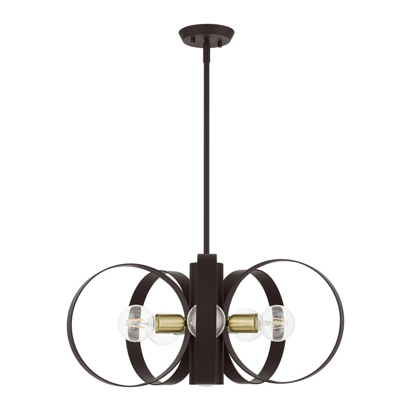 Modesto Bronze and Brass 24-Inch 6-Light Chandelier