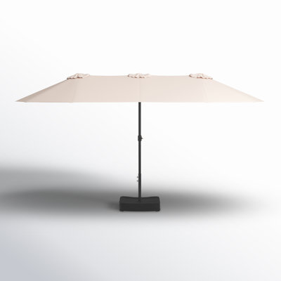 Nyasia 15 ft. x 9 ft. Rectangular Market Umbrella with Base