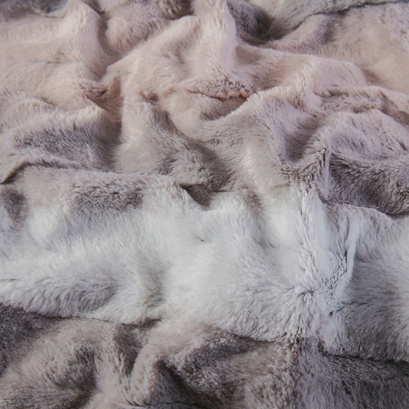 1PC 50X60" Faux Fur Throw, 59.99" L x 49.99" W, Multi
