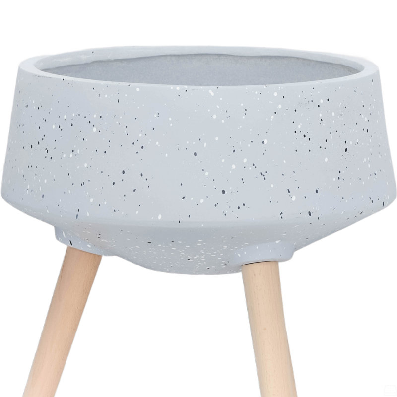 S/2 11/15" Terrazzo Planter W/ Wood Legs