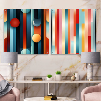Chestertown - Ensemble de 2 peintures murales abstraites en acrylique