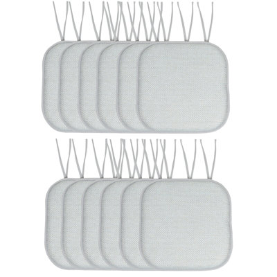 Cameron Memory Foam No Slip Back 16" x 16" Chair Pad Cushion with Ties