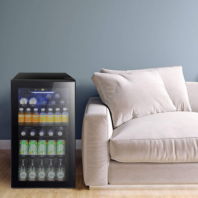 Havato 26-Bottle Wine & Beverage Cooler - 3.1 Cu. Ft, Freestanding, Clear Glass Door, Black, for Home/Office/Bar — FIN-0015969 | Fridge.com