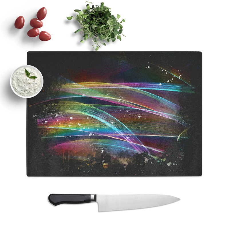 Vol (1) Paint Splash Chopping Board, 0.4cm H x 28.5cm W x 39cm L