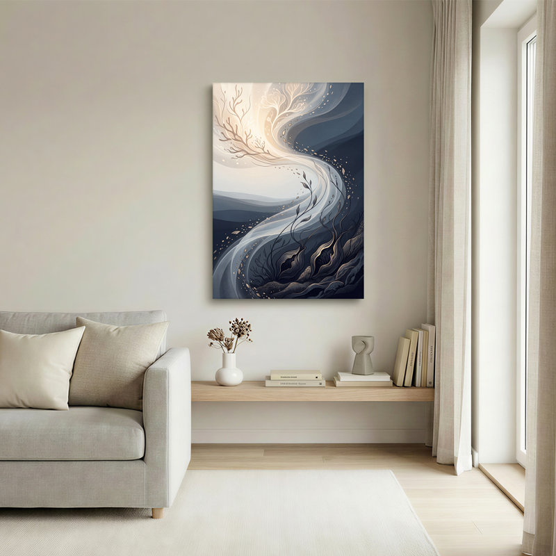 "Branches stylisées" sur toile, H 40 po x l 28 po
