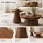 Ensemble de tables basses et de table d'appoint 2 pièces à piédestal rond, tables d'appoint de salon moderne en placage de bois de style campagnard
