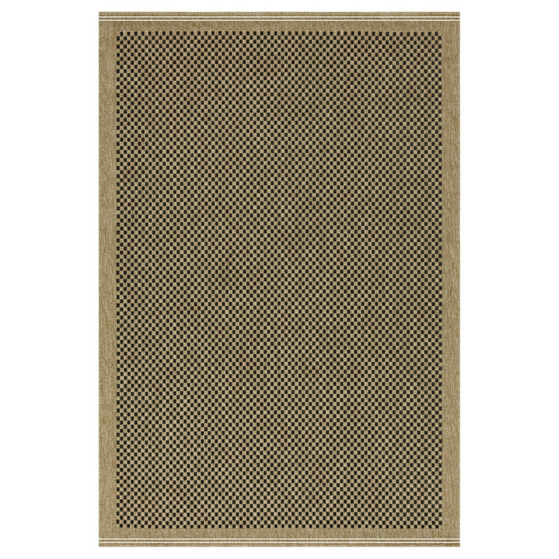 Jute/Black Indoor/Outdoor Area Rug, Runner 2'7" x 7'3"