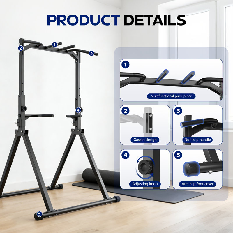 Barre de traction pliable et réglable pour station de gymnastique à domicile