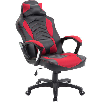 6 Vibrating Point Heated Desk Chair, Racing Style, Swivel Rolling, , Red/Black For Unprecedented Perk Style Heated, Magnificent Advantage