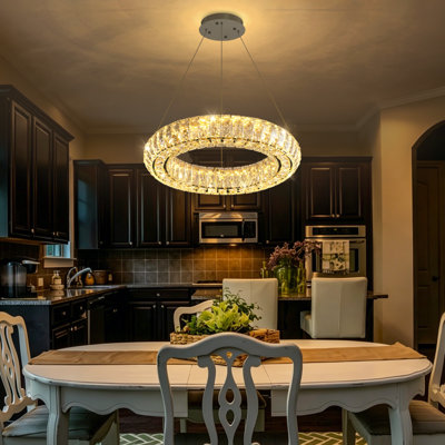 Luminaires modernes en cristal avec anneaux