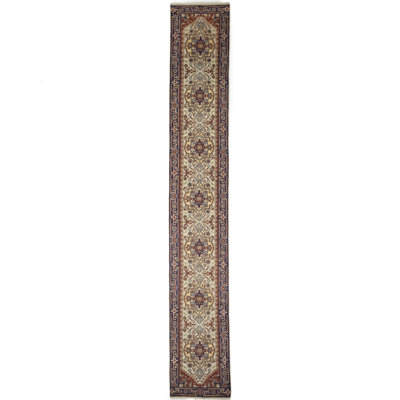 Tapis oriental en laine noué à la main crème