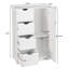 Armoire de salle de bain blanche à une porte avec 4 tiroirs - Élégante unité de rangement compacte pour la maison