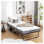 Lit d'invité pliant avec matelas, lit pliant portatif avec sac de rangement, structure en métal noir