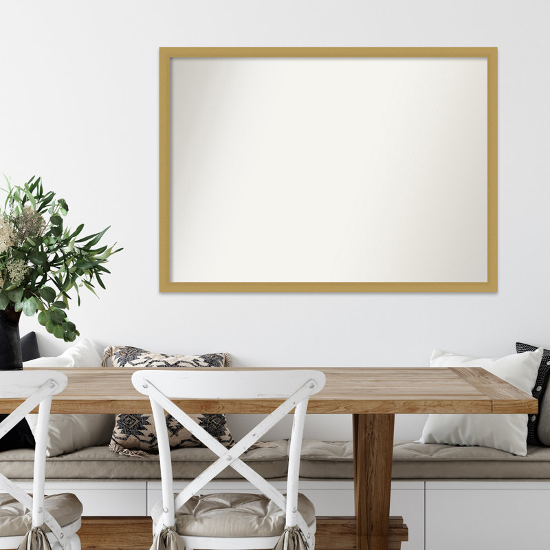 Grace Narrow Non-Beveled Wall Mirror, 29" H x 40" W, Brushed Gold