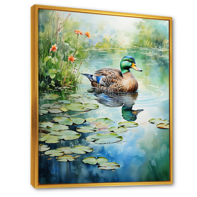 Duck Pond Reflections IV - Duck Animal, art mural