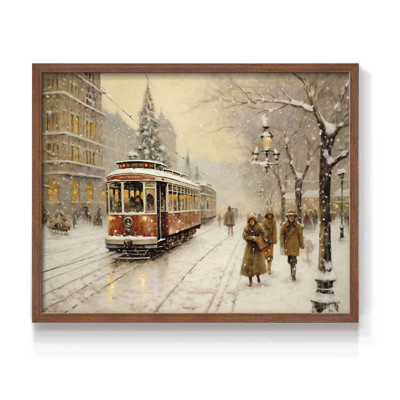 Chirstmas Art-CCCXL -Framed Print - Restickable, H 8 po x l 10 po, Noyer
