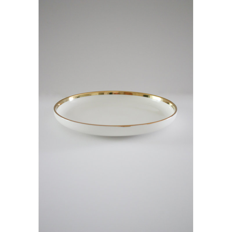 Assiette blanche avec bordure dorée The Luxury Collection - petite 8 po