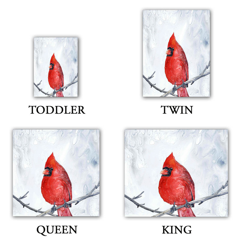 Ensemble de housse couette cardinal winter, 1 housse de couette grand + 2 taies standards