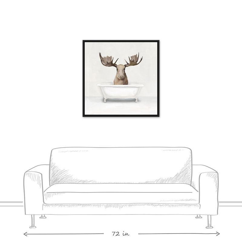 «Moose In The Tub», reproduction d'art sur toile, L 31,75 po x H 31,75 po