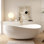 Baignoire de trempage autoportante en résine de luxe 71 po x 43 po