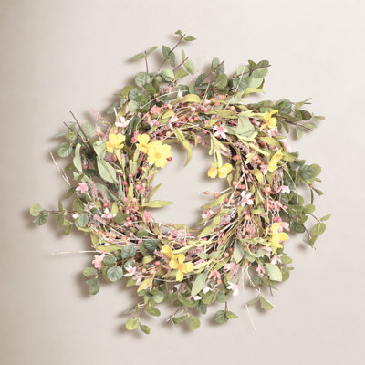 24" Handcrafted Wildflower No Holiday Wreath