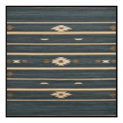 Washable Slate Ivory Striped Area Rug