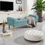Banc rembourré capitonné bleu sarcelle Dusty-129159701
