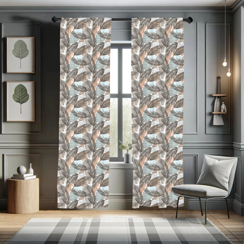 Panneaux de rideaux semi-diaphanes avec passe-tringle Tropical, 28 po x 84 po