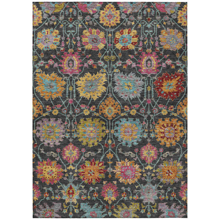 Machine Washable Indoor/Outdoor Mattera ACN2288 Damask Rug