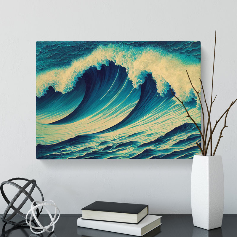 Lush Ocean Wave - Wrapped Canvas Painting, 35cm H x 50cm W x 3cm D