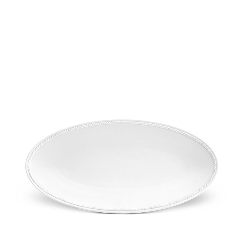 Soie Tressée Oval Platter, White