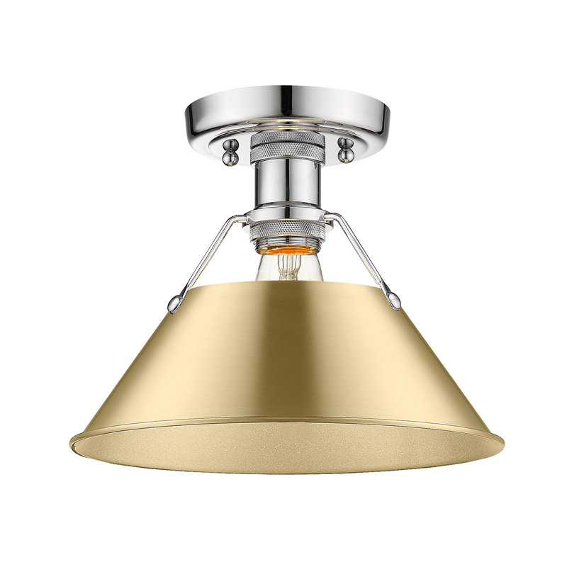 Weatherford Flush Mount, Chrome, Brushed Champagne Bronze