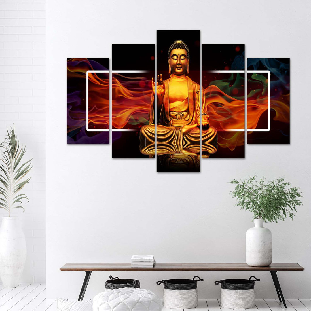 Leinwandbild Buddha Gold Abstraction