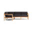 Haven 4-Piece Teak Outdoor Sectional with Sunbrella Cushions and Wooden Armrest-1977179684