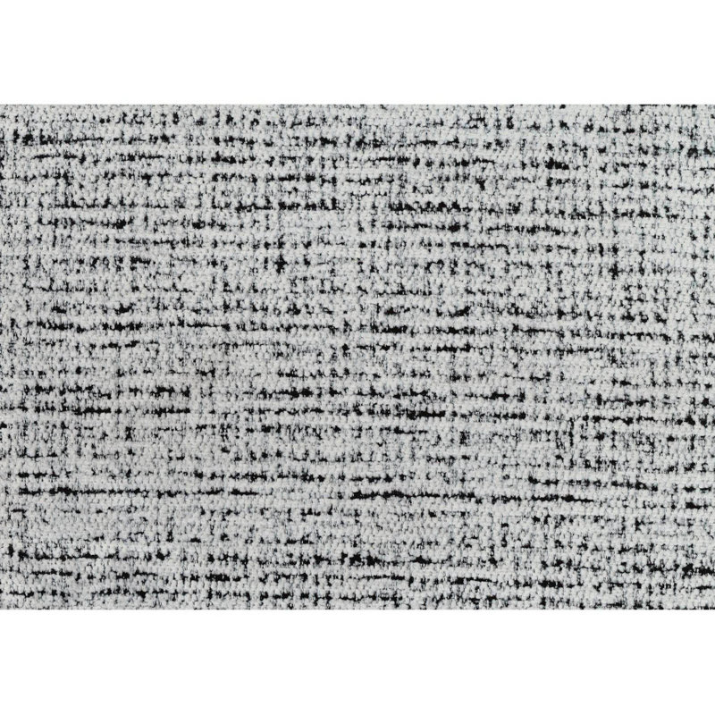 Repose-pieds carré et moderne en chenille de 16 po avec fond antidérapant Doniphan, Gris / chenille noir