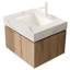Meuble-lavabo suspendu de luxe de 61 cm avec lavabo en céramique, style familial moderne, meuble-lavabo suspendu de style milieu du siècle, armoire de salle de bain en pierre frittée